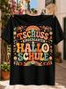 Goodbye Kindergarten Hello School Gerunisex Textgroovy Flowers Rainbows And Warm Retro Colors Groovy Unisex All Tshirt