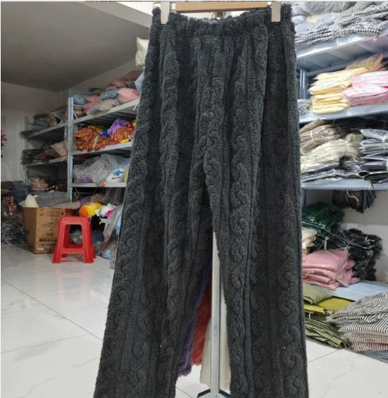 Women's Plus Size Coral Fleece Pajama Pants - Thick, Warm Flannel for Autumn/Winter