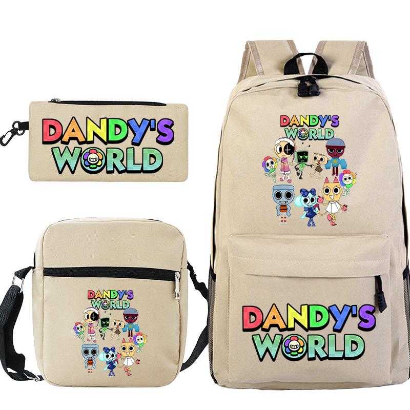 Dandy'S World Printed Fashion Children'S Pencil Case Messenger Bag Three-Piece Set Primary And Secondary School Bag