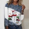 Женский новый повседневный топ с круглым вырезом и длинным рукавом на осень-зиму 2025 года с 3D-рождественским узором. Идеальный подарок на Хэллоуин и Рождество.