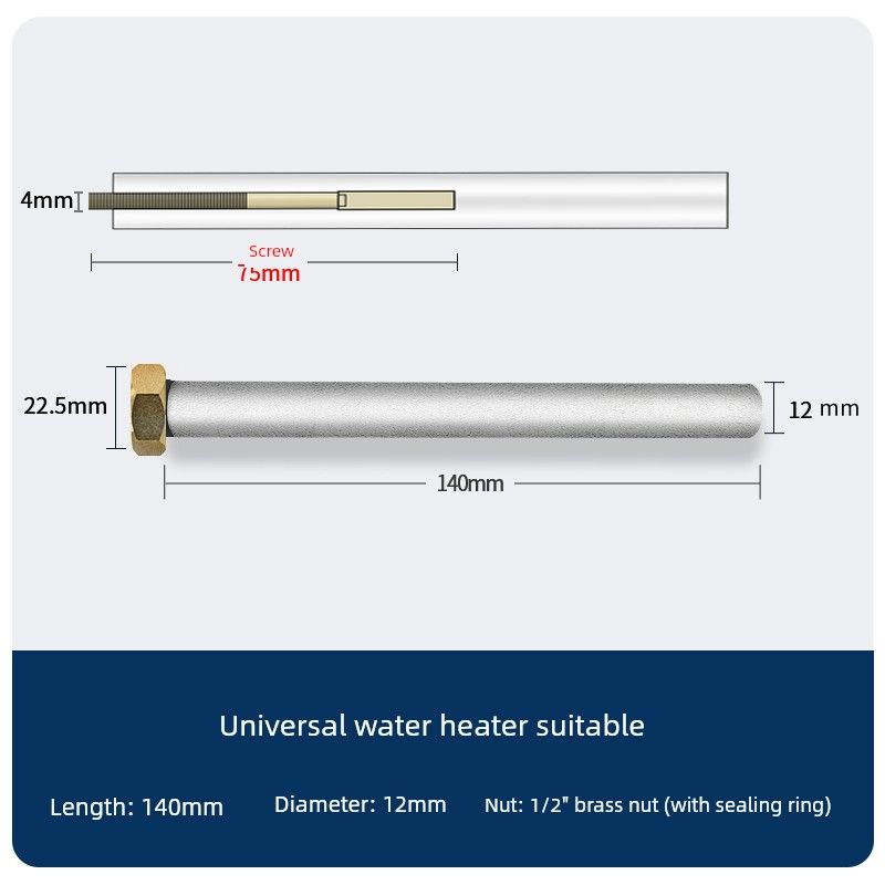 Neutral Magnesium Bar Electric Water Heater Suitable for 40/50/60/80L Frestec Oupai Sewage Anode Casting Magnesium Bar Accessories