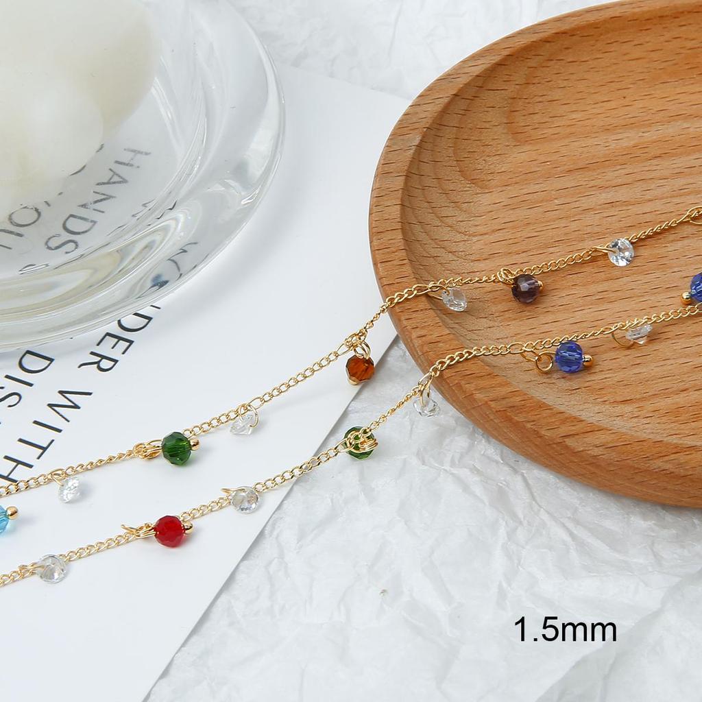 50 см/пакет, латунная медная цепочка, хрустальные бусины, подвески, цепочка для DIY, ожерелье, браслет, аксессуары для изготовления ювелирных изделий, принадлежности ручной работы