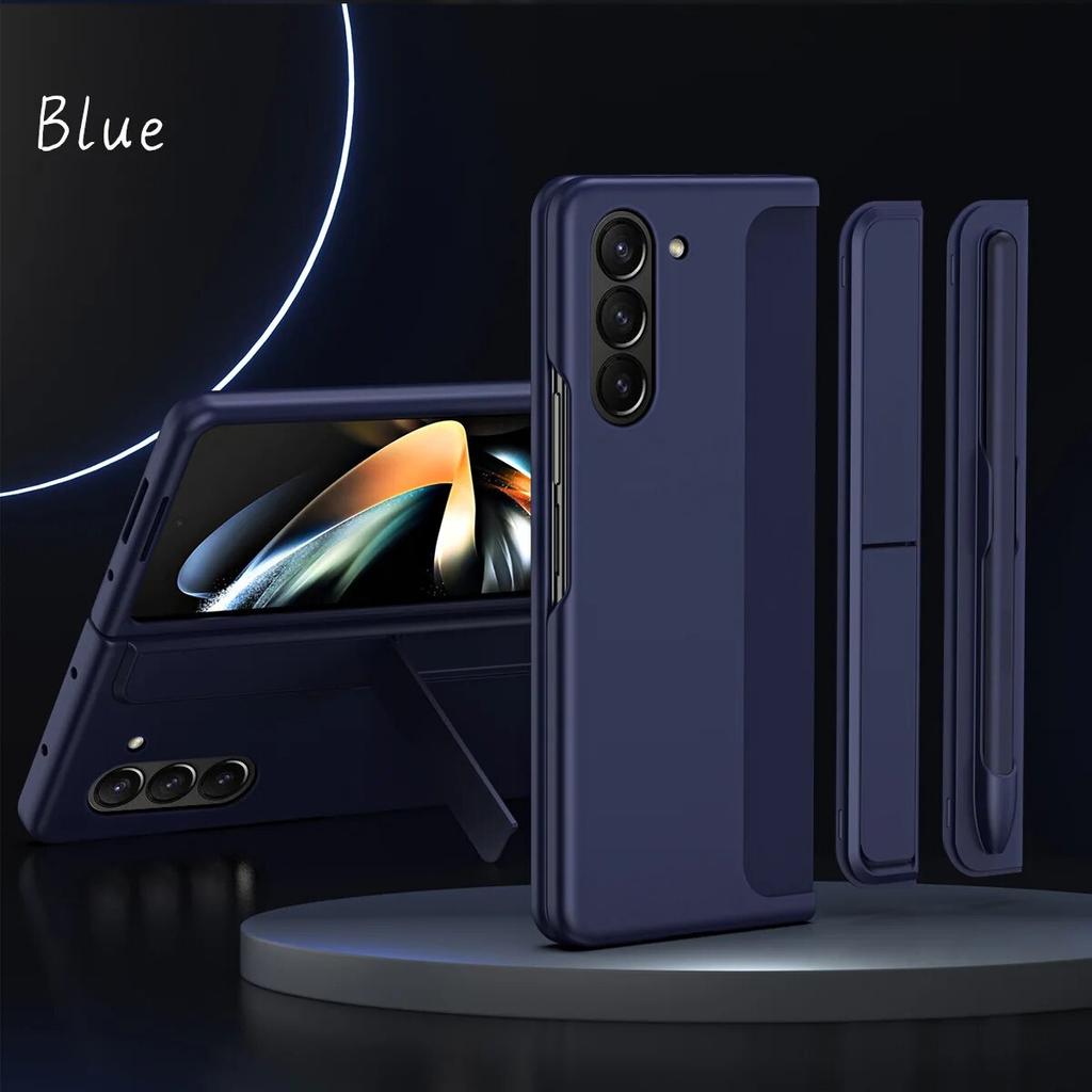 Противоударный чехол для Samsung Galaxy Z Fold 5, складной чехол для телефона с невидимым держателем для ручек, полная защита