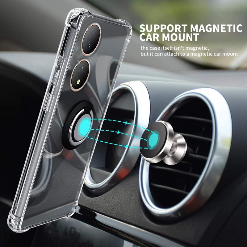 Чехол-держатель с кольцом для VIVO Y100 Y97 Y95 Y93 Y91 Y85 Y79 Y78 Y77 Y76 Y74 Y75, противоударный прозрачный мягкий силиконовый чехол для задней панели телефона