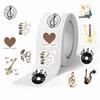500 Pictures/roll Roll Sticker Hot-selling Tape Cartoon Musical Instrument Sticker Hand Account Material Decorative Envelope Seal Sticker