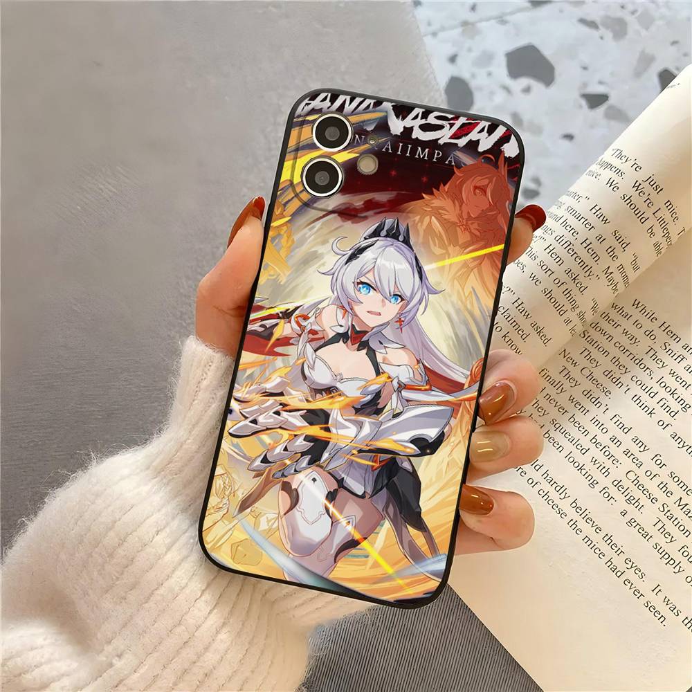 Kiana Kaslana Анимированный Игровой H-Honkai I-Impact 3 Чехол для Телефона Для IPhone 17 Air 16 15 14 13 Pro Max 11 12 Черный Силиконовый Чехол