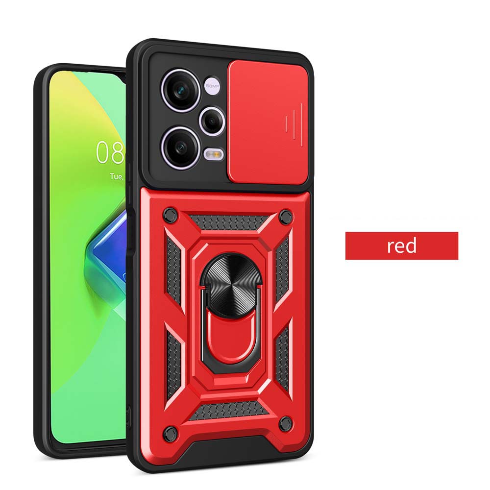 Чехол для Redmi Note 11 12 13 Pro +/Note 11 12 13 11s 12s 10C 12C 13C Слайдер Защита Камеры 360 Кольцо Броня Жесткая Крышка из ПК