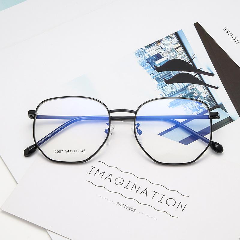 New retro advanced flat glasses men's ultra-light titanium frame polygonal myopia glasses frame women
