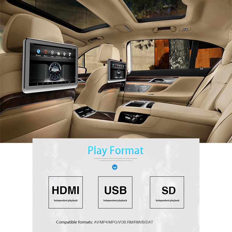 WIFI Универсальный FHD 1080P 10.1''сенсорный экран Автомобильный мультимедиа 2+32G Внешний Android6.0 Монитор подголовника Авто Стерео Зеркало Ссылка
