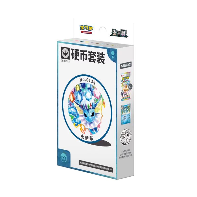 PTCG PKM Scarlet&Violet CSV9.5 Brilliant Gathering Набор с монетой Eevee Коллекция бустеров из Китая Сюрприз Игрушки Монеты