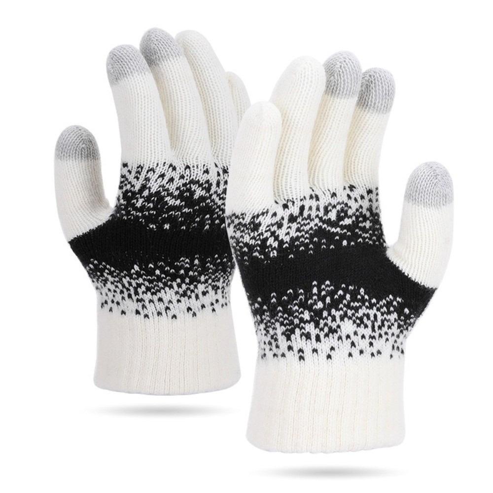 Knitted Warm Gloves Touchable Screen Skiing Gloves Touch Screen Gloves  for Outdoor Cycling Skiing
