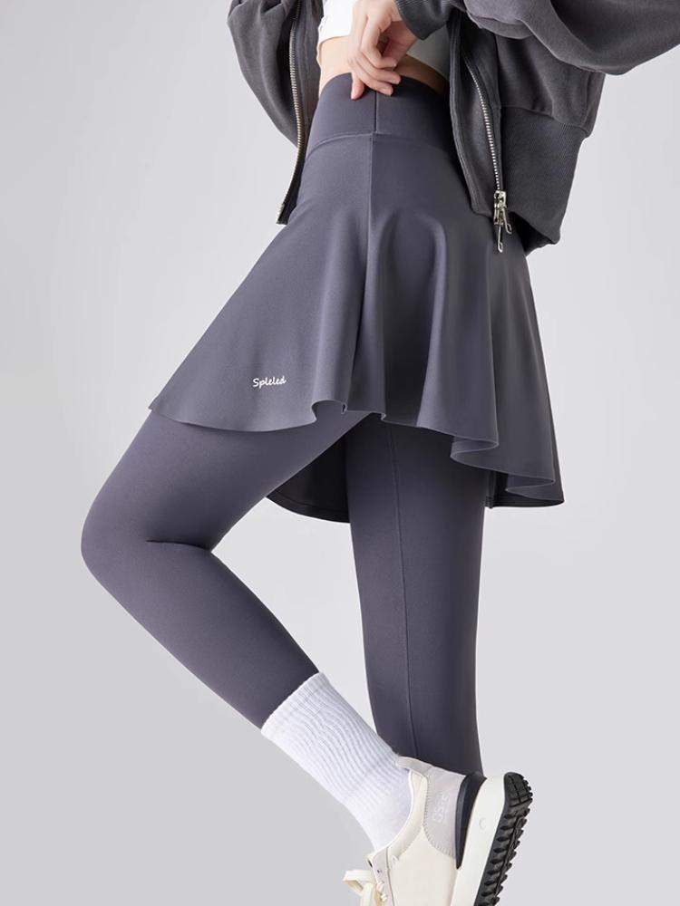 Флисовые леггинсы, осенне-зимняя юбка-трапеция, теплые искусственные двухсекционные брюки с изображением акулы, женские спортивные бесшовные леггинсы с высокой талией для йоги