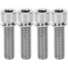 4Pcs Bike Handlebar Stem Bolts Screw Bicycle Titanium Alloy Stem Inner Hex Screws M7x25mmTitanium