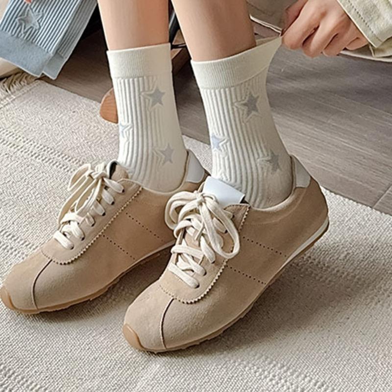 Японские Корейские Женские Хлопковые Носки Harajuku Эстетика Звездный Узор Весна Осень Средняя Длина до Икры Чулки