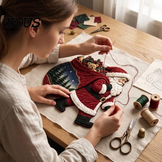 Расслабляющий набор для рукоделия Рождественский пэчворк DIY Набор, Праздничный тканевый арт Наборы Санты для зимних вечеров Снеговик Елка Швейный проект Сезонный