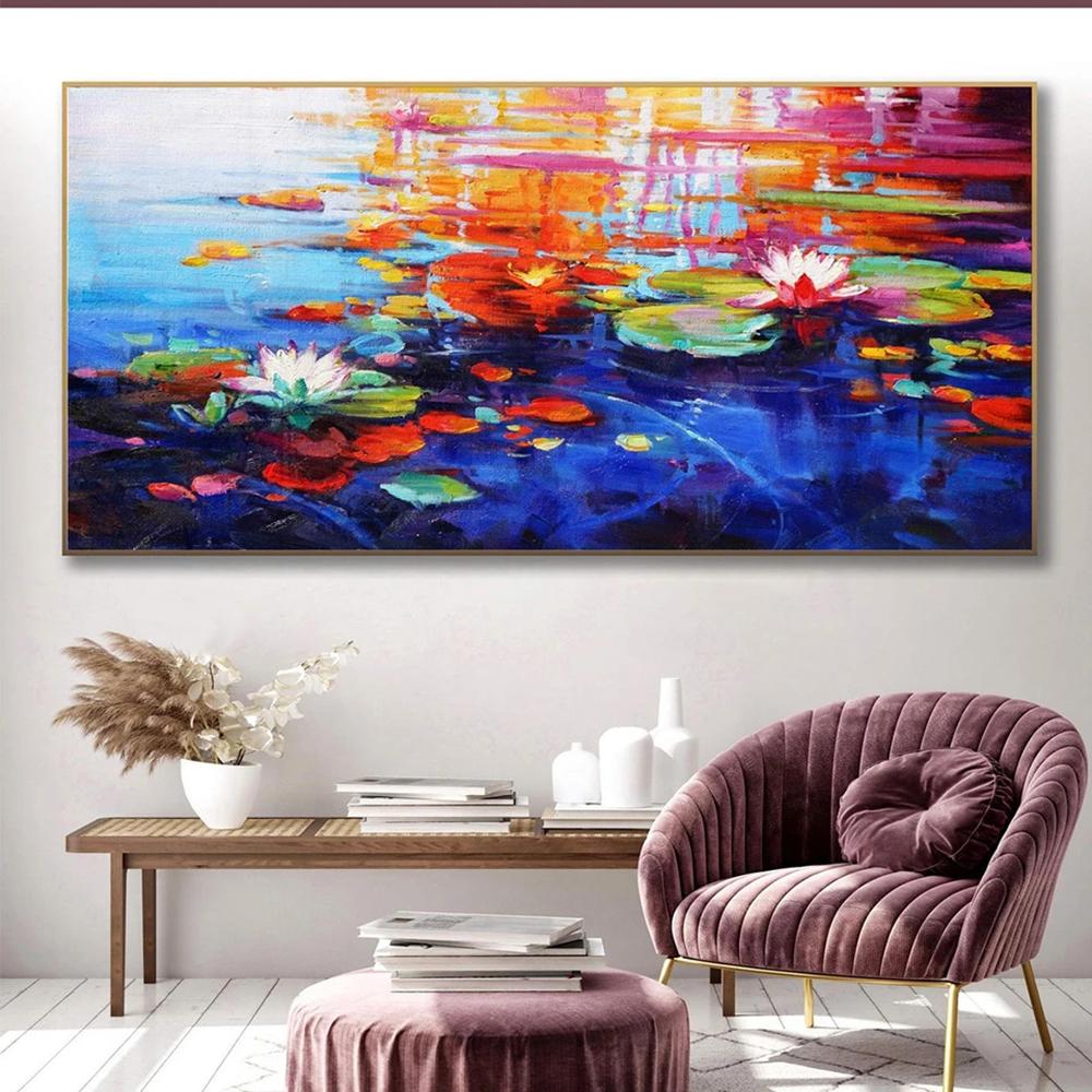 Большая алмазная живопись Моне, новинка 2023, водяные лилии, полная квадратная круглая алмазная мозаика, пруд, пейзаж, искусство для декора гостиной U61
