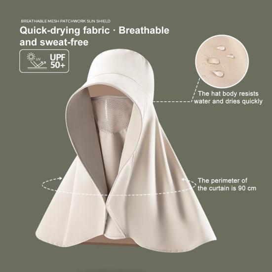 Sun Beach Barrel Hat Extended Brim Protection Hat with UV Protection