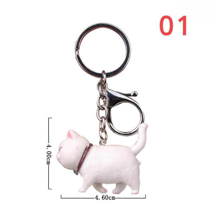 1Pc Cartoon Kittens Keychain Cure Animal Key Chain Cat Pendant for Women Car Key Ring Purse Bag Accessories Gifts