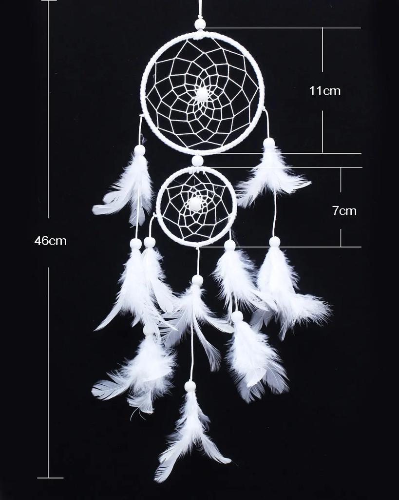 Feather Pendant Decoration Ornament Car Pendant Feather Wind Chimes Decor DIY Handmade Dream Catcher Material Kit