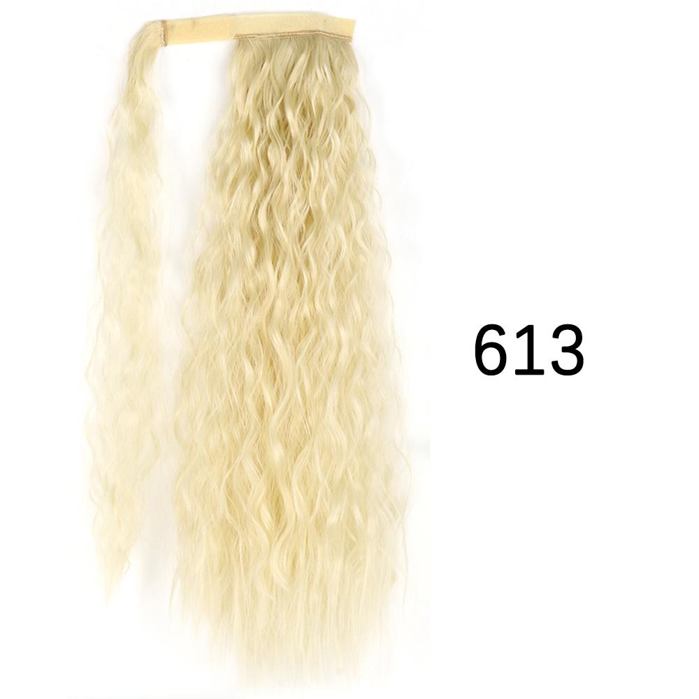 MISS WIG Synthetic Long Wavy Ponytail Hairpiece Natural Blonde Brown Wrap Around Hair Extensions for Women