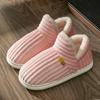 Fashion Winter Couple Style Concise Solid Color Wrap Heels Plush Slippers Non-slip Warm Flip Flops Women Men Home Casual Cotton Shoes