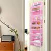 Over The Door Hanging Organizer with 5 Large Pockets and 10 Side Mesh Pockets for Bathroom and Bedroom Back of Door Organizers