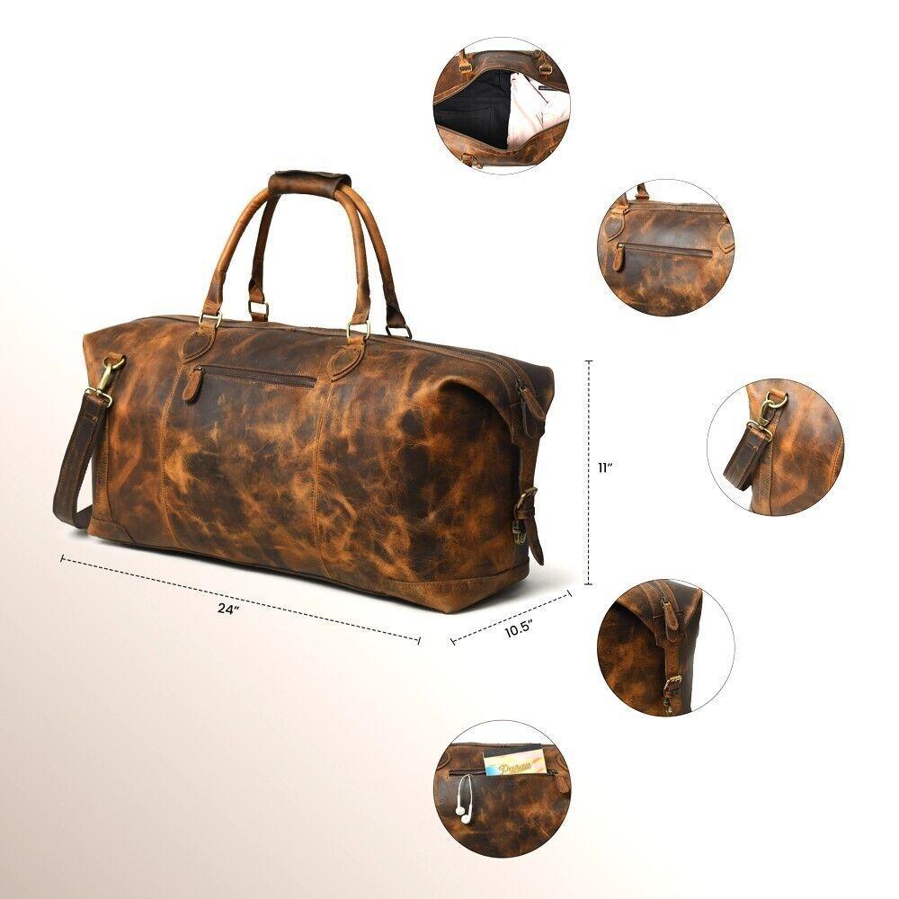 Дорожная спортивная сумка из натуральной кожи Багаж на выходные из кожи буйвола Спортивная сумка