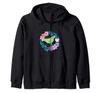 Luna Moth Mom Love In Orchid Floral Wreath Zip Hoodie