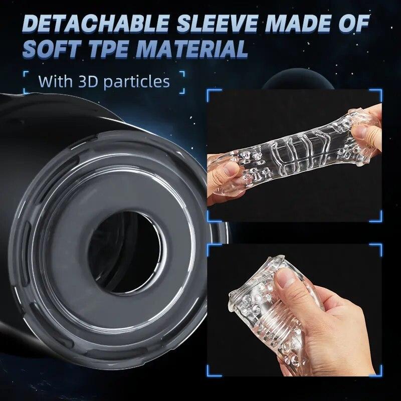 Новый 7 Thrust 360° Вращение с мощной присоской Стимуляция пениса Мастурбационная чашка Карманная киска Взрослая игрушка для мужчин с одним щелчком Оргазм 18+