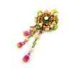 [C8094] - Designer Brooch 'Les Romantiques' Green Orange