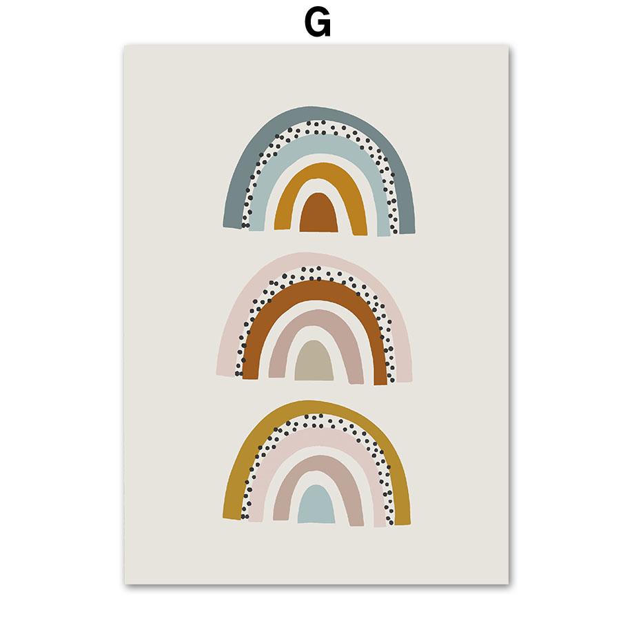 Lion Turtle Bear Cat Rainbow Boho Nursery Wall Art Canvas Painting Nordic Posters And Prints Wall Pictures Baby Kids Room Decor