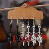 Halloween Sword Piercing Heart Earrings Set Retro Drip Oil Gothic Style Skull Earrings Set Six Piece