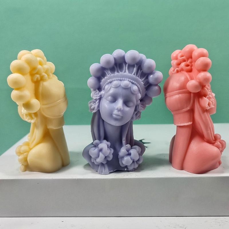 Украшение Милая Девушка 3D Форма для Свечей Мыла DIY Свеча Эпоксидная Форма Ручная Работа Свеча Ароматический Воск Формы для Мыла для Украшений