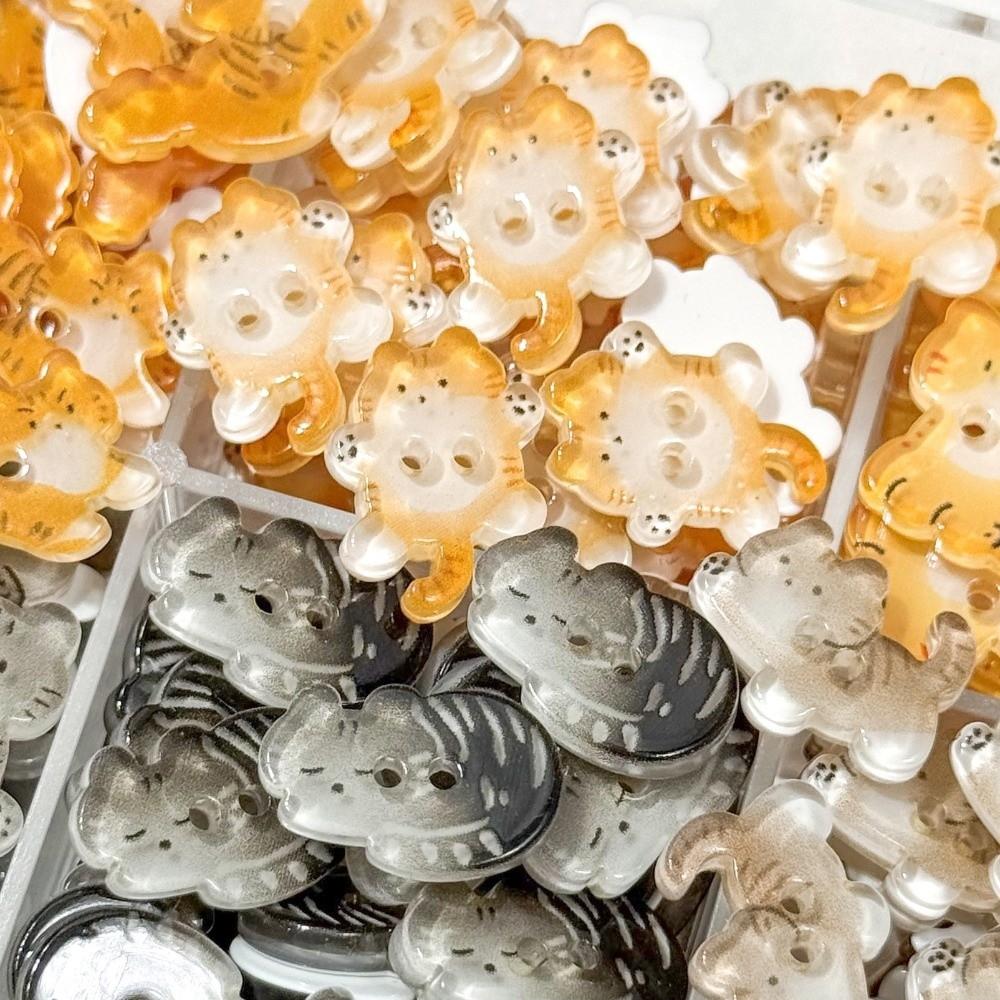 30pcs Tuxedo Cat Creative Kitty Buttons Cute Fashionable Tabby Cat Buttons Resin Ginger Cat Buttons Cardigan Sweater