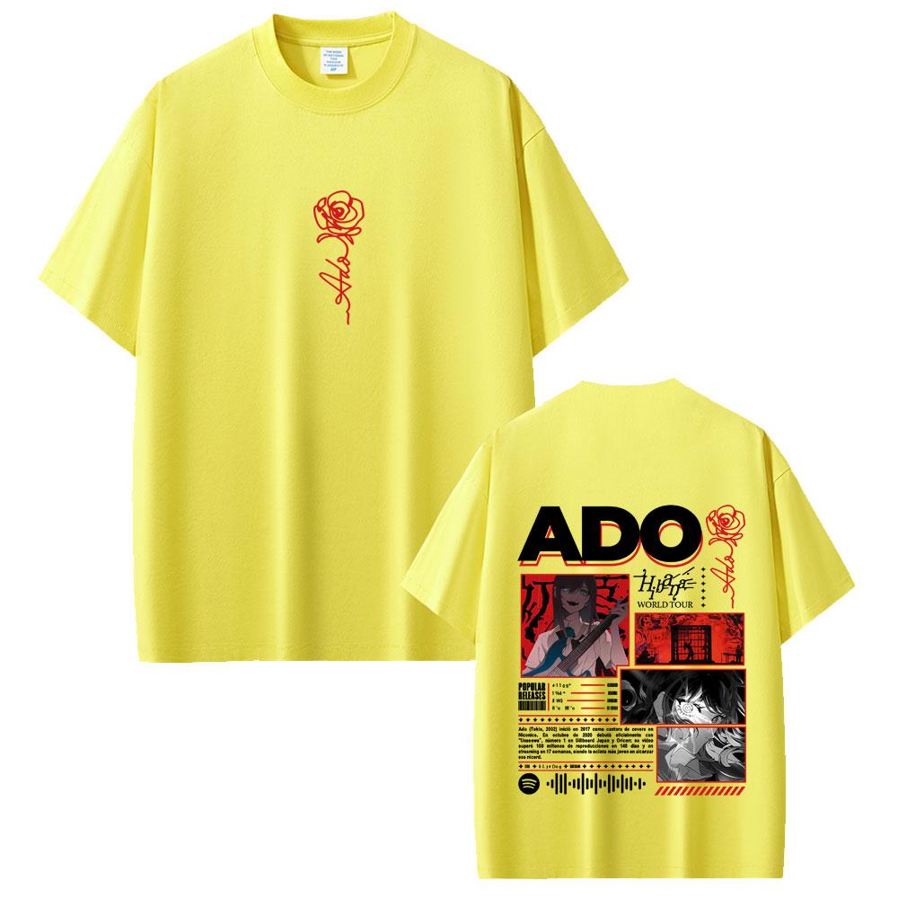 Ado Hibana World Tour 2025 Tshirt Unisex Unisex Fashion Pop Music T Shirts Unisex Y2k Japanese Style Streetwear Male Casual Tshirt