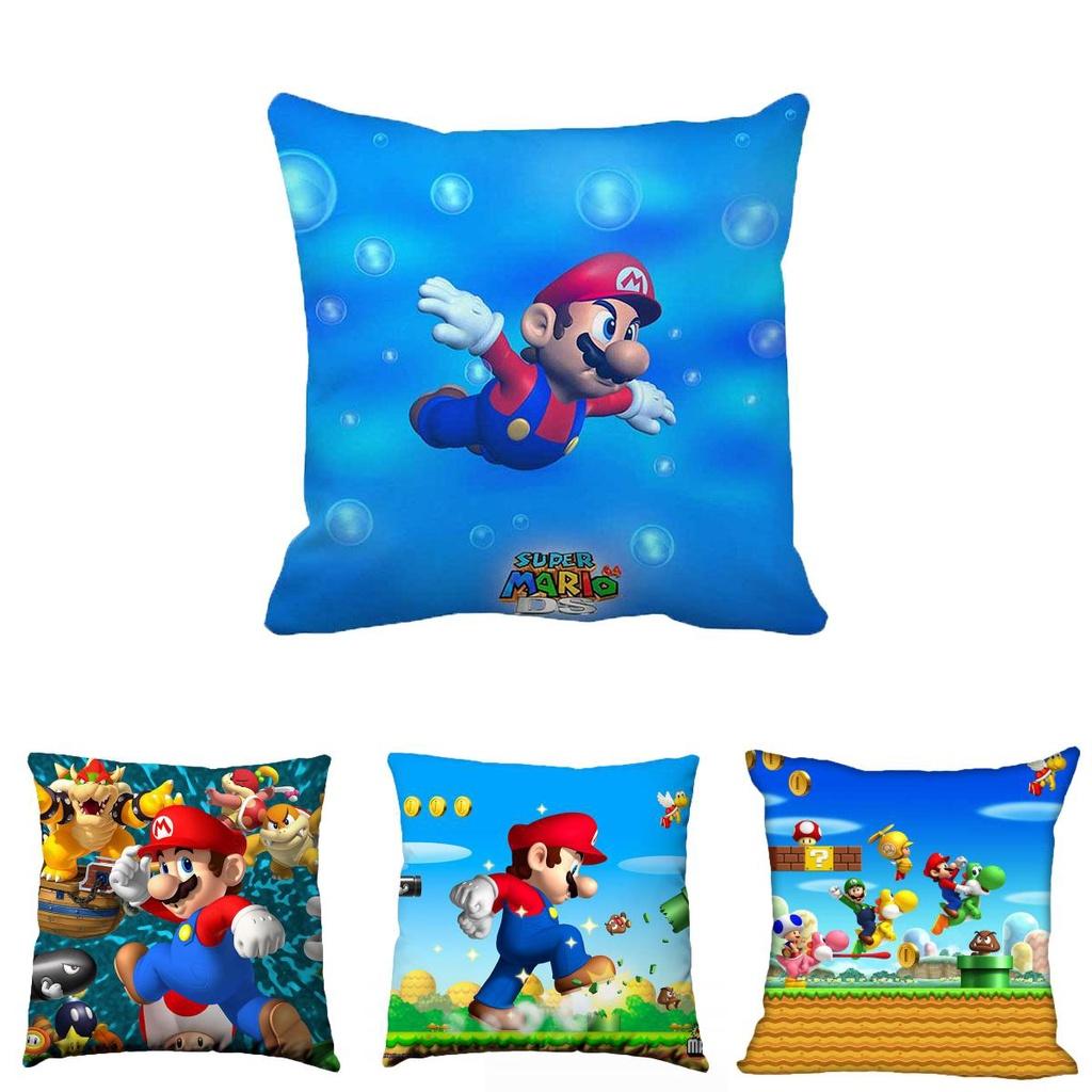 Super Mario Theme Pillow Cover 177 Inch Zippered Cushion Case Colorful Pattern For Living Room Decor