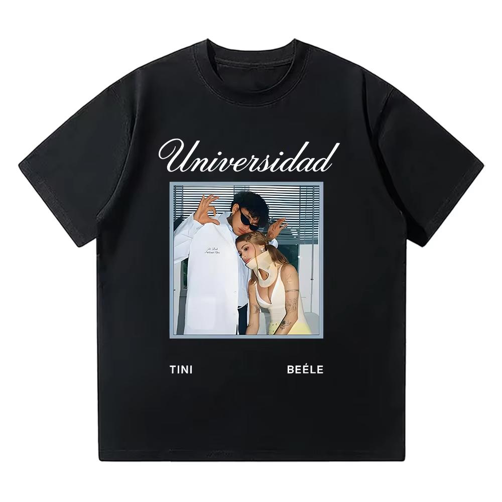 Tini Stoessel Universidad T-shirt Merch 2025 Men Women Pure Cotton Clothes Summer Fashion Hip Hop Autumn and Winter Innerwear