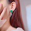 Ювелирные изделия Серьги Изумруд Параиба Красный Корунд Увеличенные серьги-подвески Винтажные кисточки Аксессуары для платья