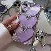Модный 3D серебристый чехол в виде сердца для iPhone 13 12 14 15 16 Pro Max 11, роскошный полый дизайн, покрытие, эстетичная обложка с любовью