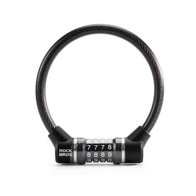 ROCKBROS Велосипедный тросовый замок с кодовым замком 4 цифры Cross Bike Lock Высокая устойчивость к перерезанию Длина 29 см Толщина Легкий кодовый замок Трос Противоугонный 11,6 мм