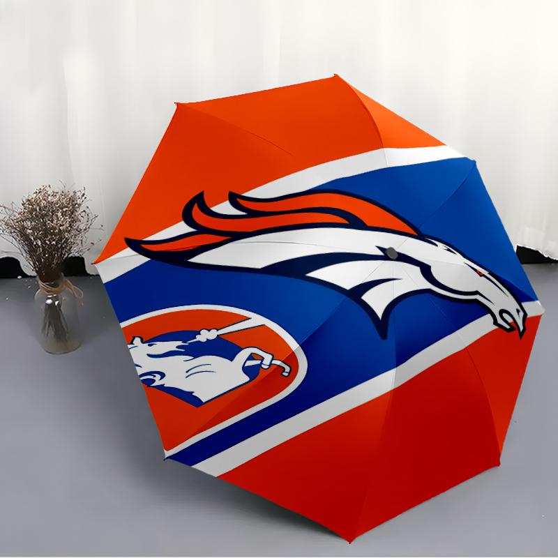 Складной зонт с принтом ЛОГОТИПА D-Denver Broncos, для улицы, отдыха и путешествий, Прочная ткань зонта, Подарок на день рождения и праздник