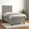 3143247 vidaXL Bed with Divan Base and Mattress Light Grey 100x200cm Velvet