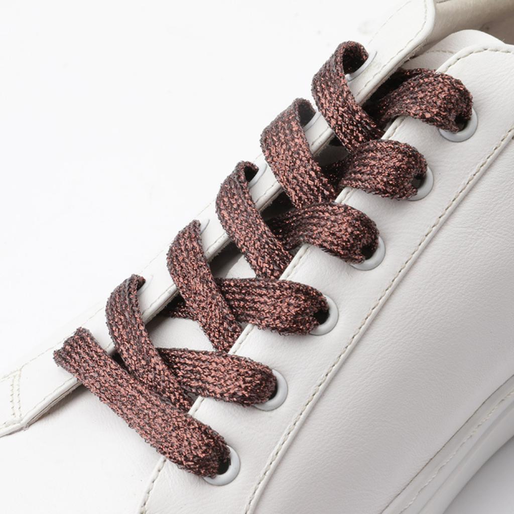 Pearlescent Colorful Shoelaces Flat Double-layer Shoelaces