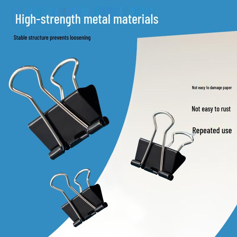M&G Eplus Black Metal Binder Clips