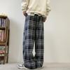 Women Men's Y2k Casual Plaid Pants Sweatpants Wide Leg Baggy Track Pants Vintage Korean Style Clothes Trousers Streetwear Men