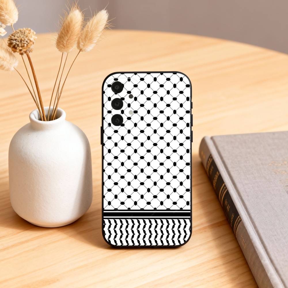 Чехол для телефона Hattah Keffiye P-Palestine для Samsung S25,24,23,22,30,21,10,9,Ultra,Plus,Lite,FE,4,5 G Мягкий Черный Чехол