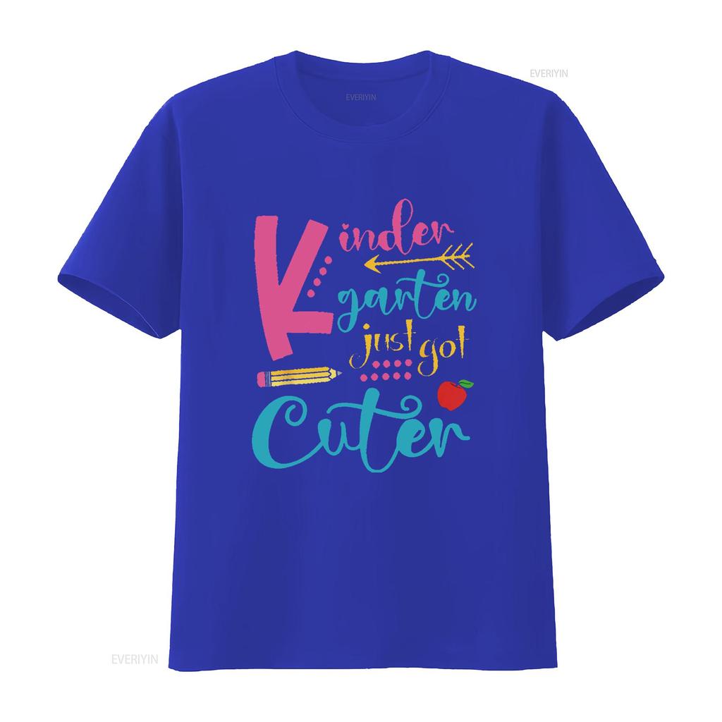 Funny Kindergarten Just Got Cuter Girls Kids Back To School T Shirt Black Small Vintage Washed Fashion Top For Everyday Wear