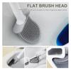 Wall Mounted Toilet Brush Silicone Flat Brush Head Toilet Brush Cleaner Brush Set Toilet Cleaning Brush Bathroom 1PC
