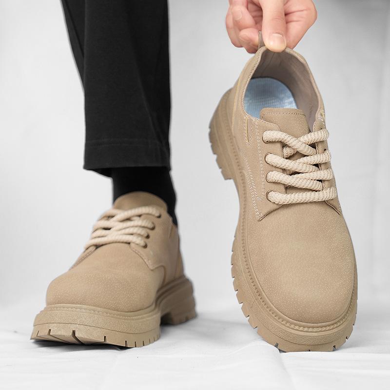 Костюмная мужская обувь осень 2024 новые черные туфли в британском стиле с низким верхом и большой головкой мужские деловые повседневные кожаные туфли