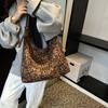 2024 осень новый ретро пригородный леопардовый принт сумка подмышкой повседневная мода личность темперамент одно плечо сумка женская